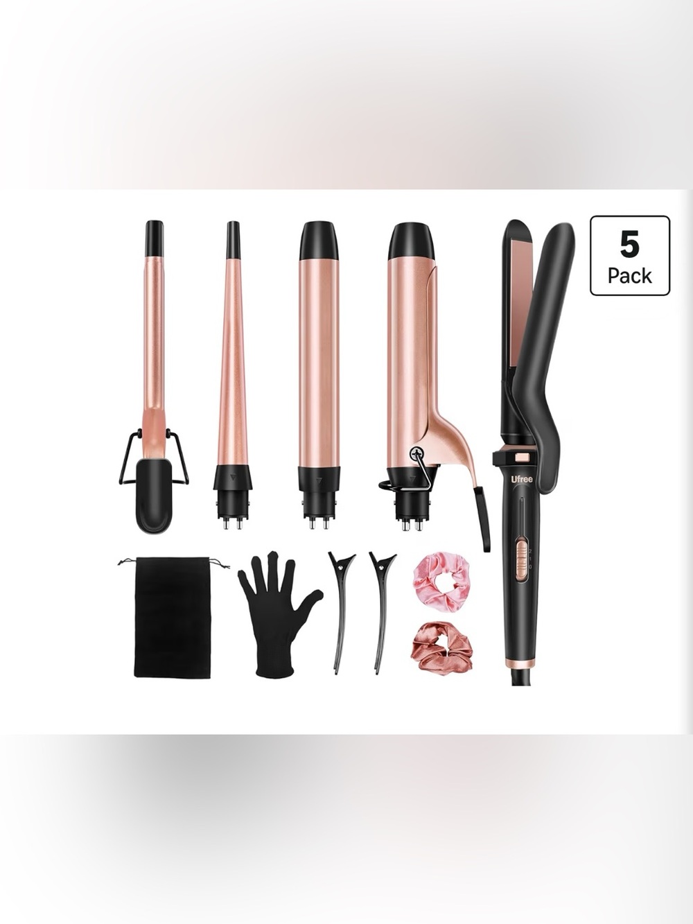 $50. 5-Piece Ufree professional hair curler Interchangeable Hair Styler Set New